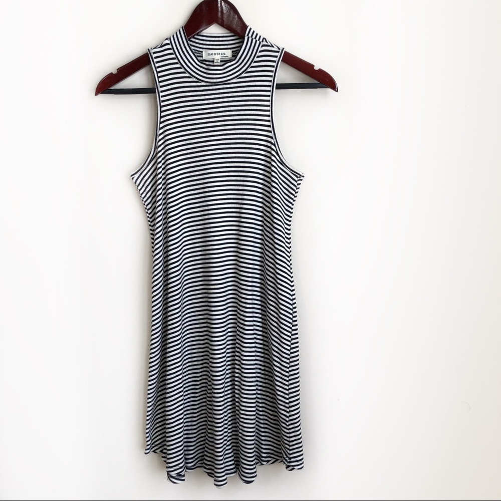 Monteau striped ribbed dress
